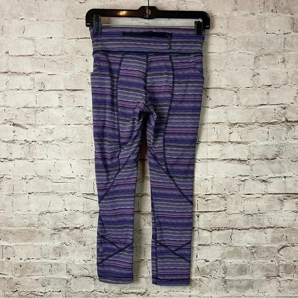 Lululemon Pace Rival Crop Size 4 Space Dye Twist Ultra Violet Multi/Naval Blue - Picture 14 of 14